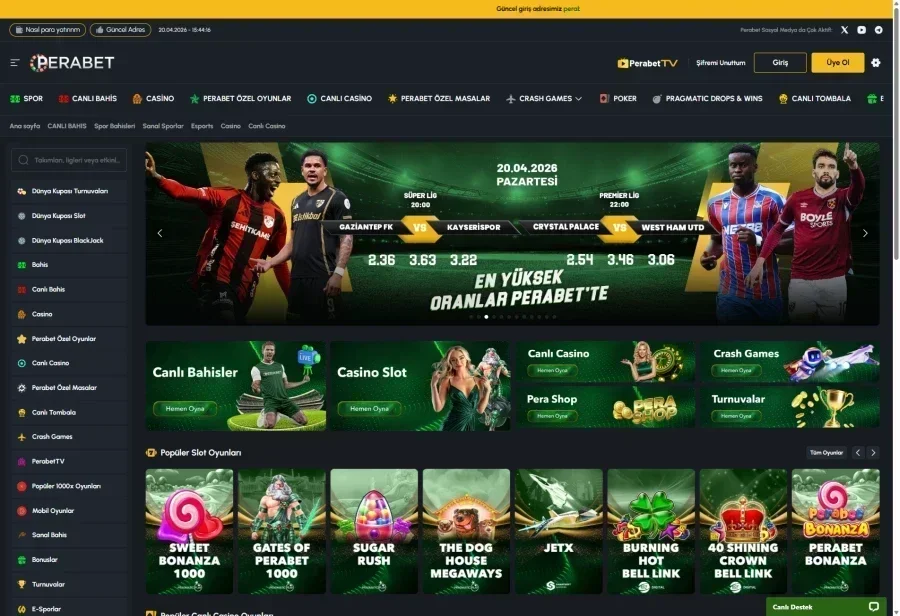 Perabet ekran görüntüsü